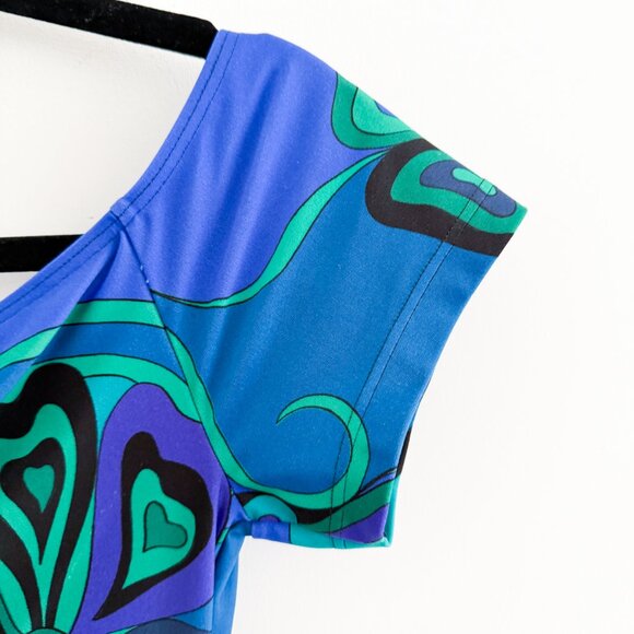 PUCCI Blue Orchidee Printed Off-the-shoulder Romper - Picture 8 of 16